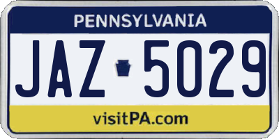 PA license plate JAZ5029