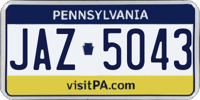 PA license plate JAZ5043