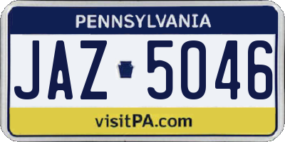 PA license plate JAZ5046