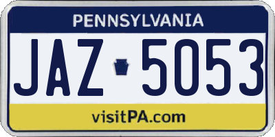 PA license plate JAZ5053