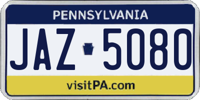 PA license plate JAZ5080