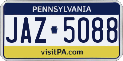 PA license plate JAZ5088