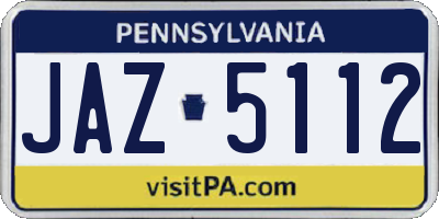 PA license plate JAZ5112