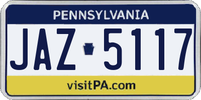 PA license plate JAZ5117