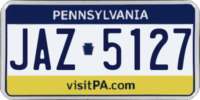 PA license plate JAZ5127