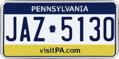 PA license plate JAZ5130