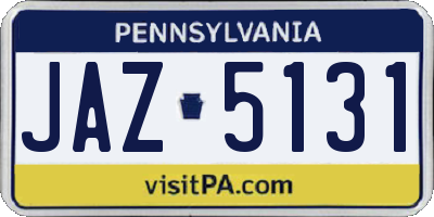 PA license plate JAZ5131