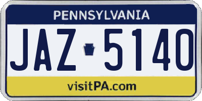 PA license plate JAZ5140