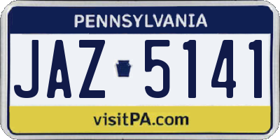 PA license plate JAZ5141