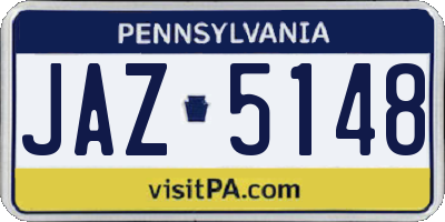 PA license plate JAZ5148