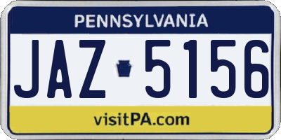 PA license plate JAZ5156