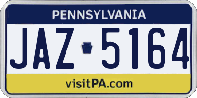 PA license plate JAZ5164