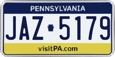 PA license plate JAZ5179