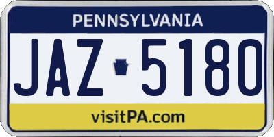 PA license plate JAZ5180