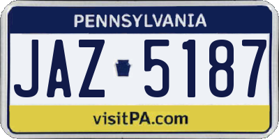 PA license plate JAZ5187