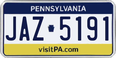PA license plate JAZ5191