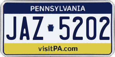 PA license plate JAZ5202
