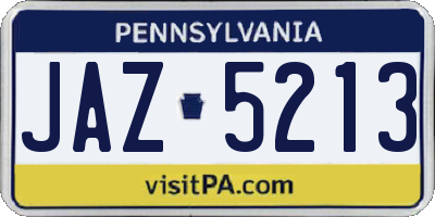 PA license plate JAZ5213