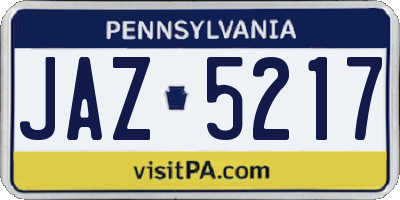 PA license plate JAZ5217