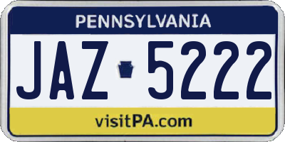 PA license plate JAZ5222