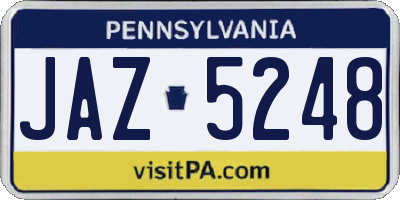 PA license plate JAZ5248