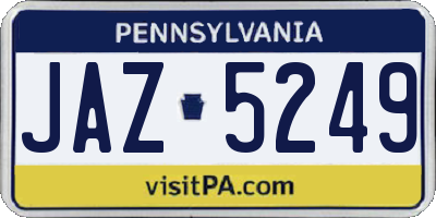 PA license plate JAZ5249