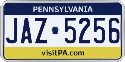 PA license plate JAZ5256