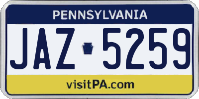 PA license plate JAZ5259