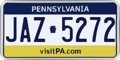 PA license plate JAZ5272