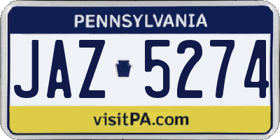 PA license plate JAZ5274