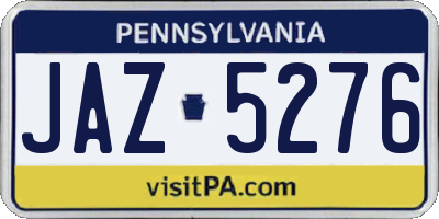 PA license plate JAZ5276