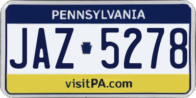 PA license plate JAZ5278