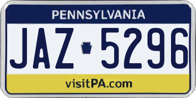 PA license plate JAZ5296