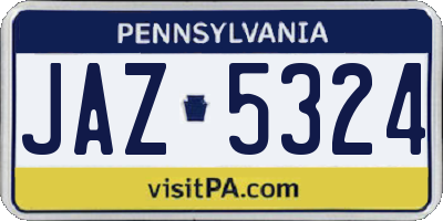 PA license plate JAZ5324