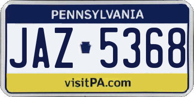 PA license plate JAZ5368