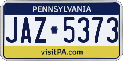 PA license plate JAZ5373