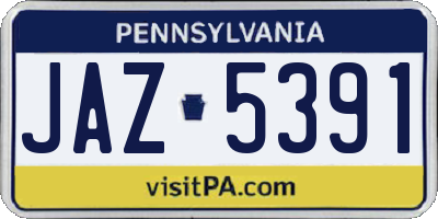 PA license plate JAZ5391