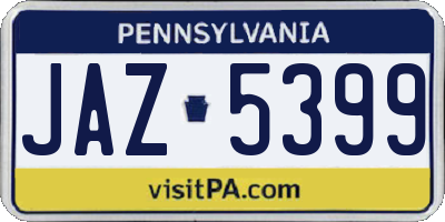 PA license plate JAZ5399