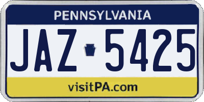 PA license plate JAZ5425