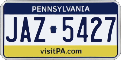 PA license plate JAZ5427