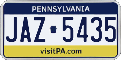 PA license plate JAZ5435