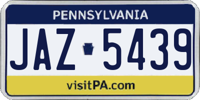 PA license plate JAZ5439