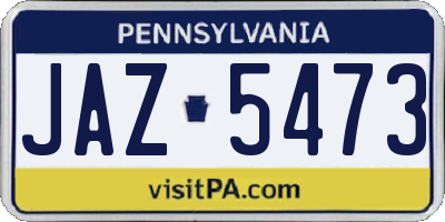 PA license plate JAZ5473
