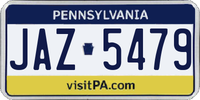PA license plate JAZ5479