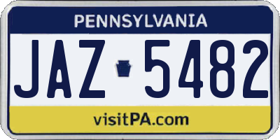 PA license plate JAZ5482