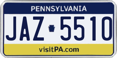 PA license plate JAZ5510