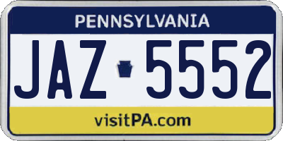 PA license plate JAZ5552