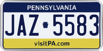 PA license plate JAZ5583
