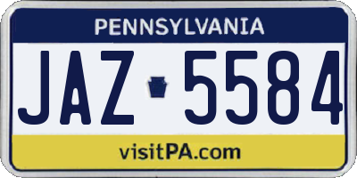 PA license plate JAZ5584