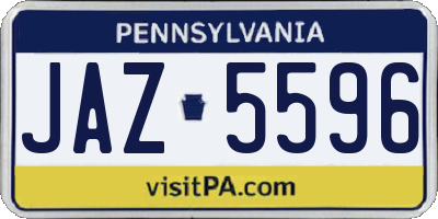 PA license plate JAZ5596